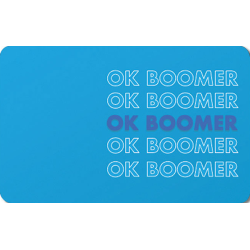 OK Boomer kort, på lyseblå...