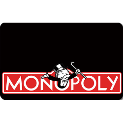 Monopoly logo på sort baggrund