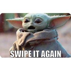 Yoda tekst swipe it again