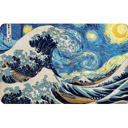 Kunstværk af bølger og...