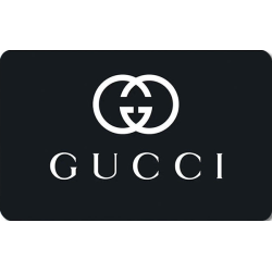 Gucci logo på sort baggrund