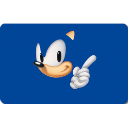 Sonic hoved på blå baggrund