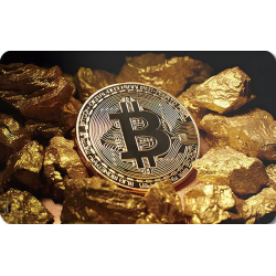 Guldfarvet bitcoin og...